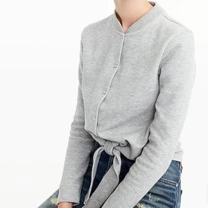 JCrew Tie-Front Cardigan Heather Gray sweatshirt